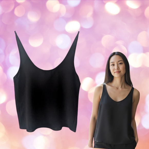 2 For $10 - Primark Polyester Scoop Neck Camisole Black Size S/M - Picture 2 of 6